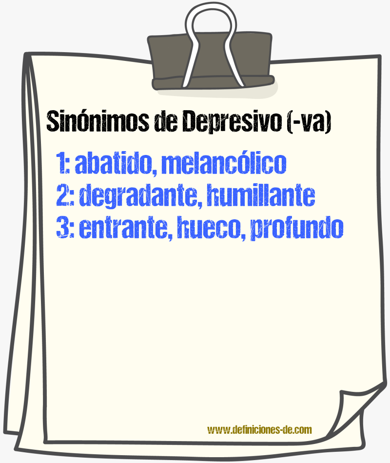 Sinónimos de depresivo