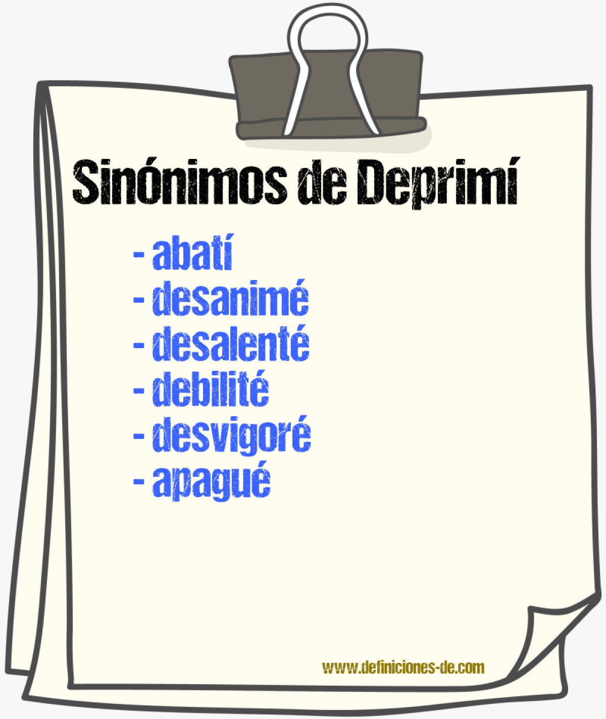 Sinónimos de deprimí