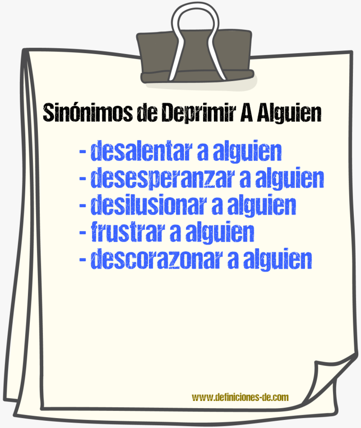 Sinónimos de deprimir a alguien