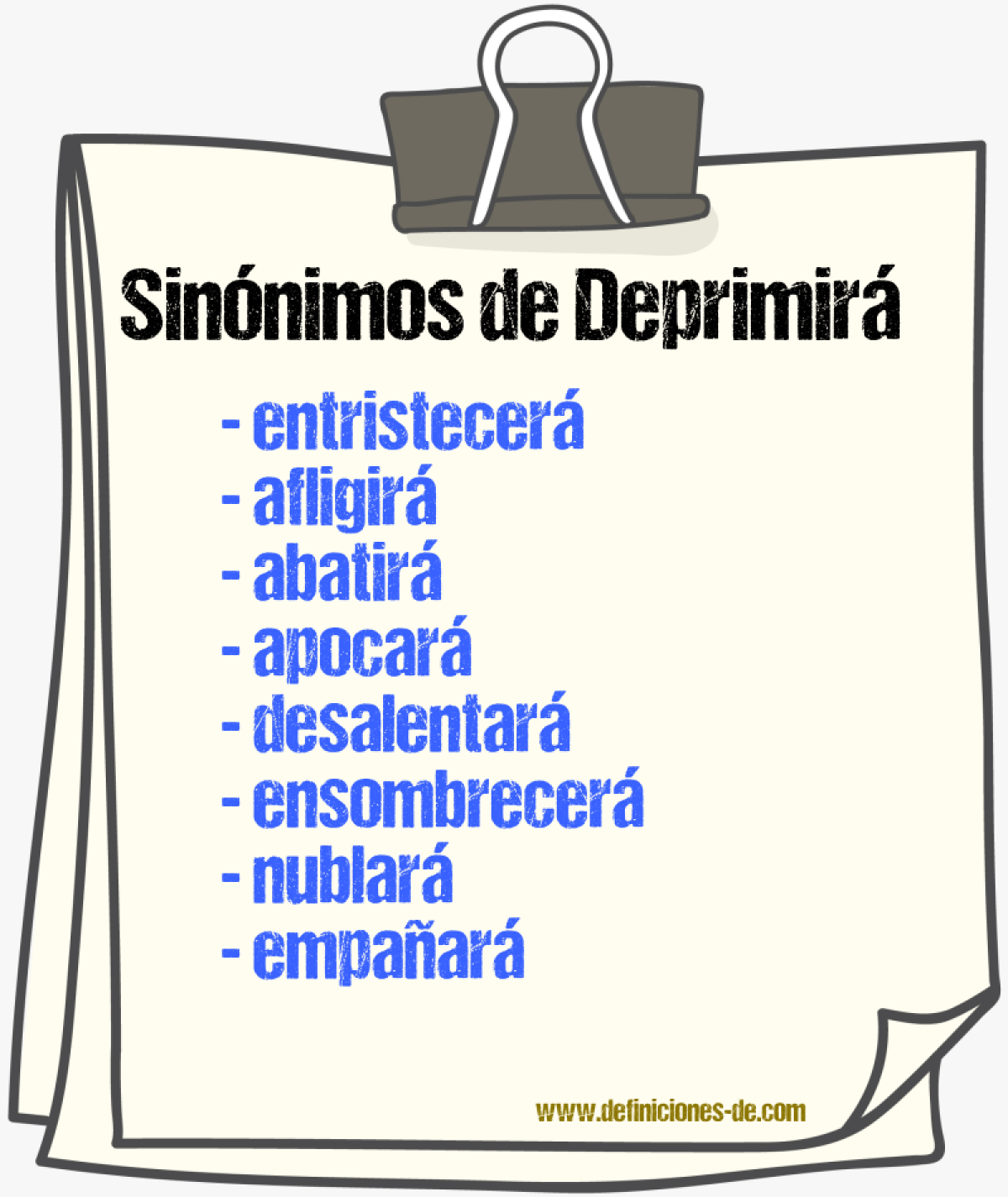 Sinónimos de deprimirá