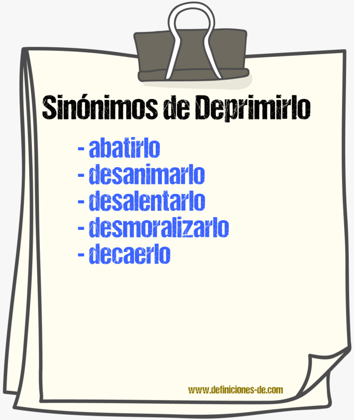 Sinónimos de deprimirlo