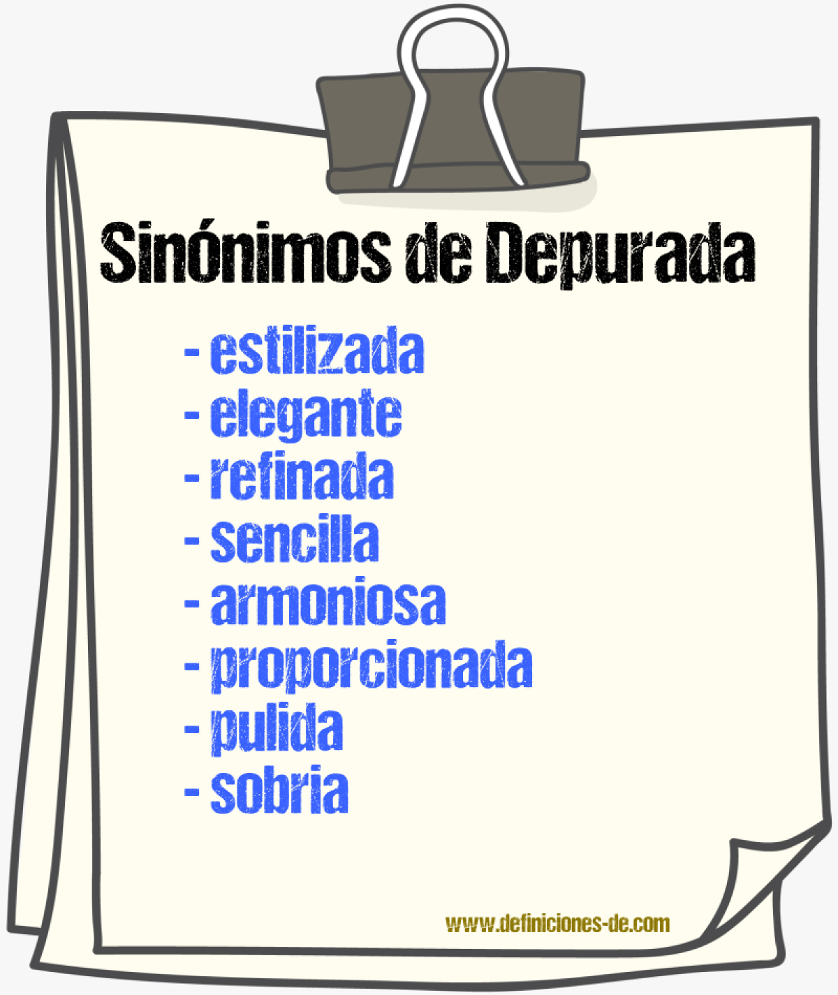 Sinónimos de depurada