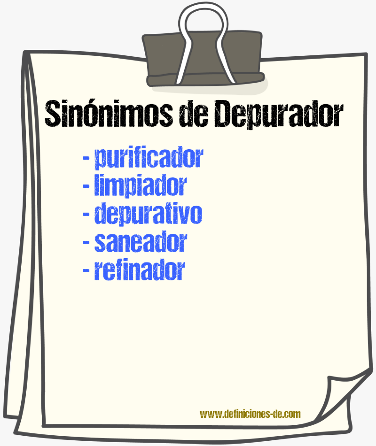 Sinónimos de depurador