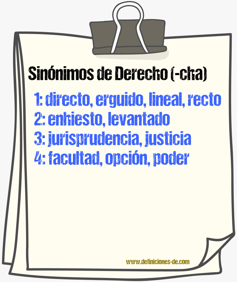 Sinnimos de derecho