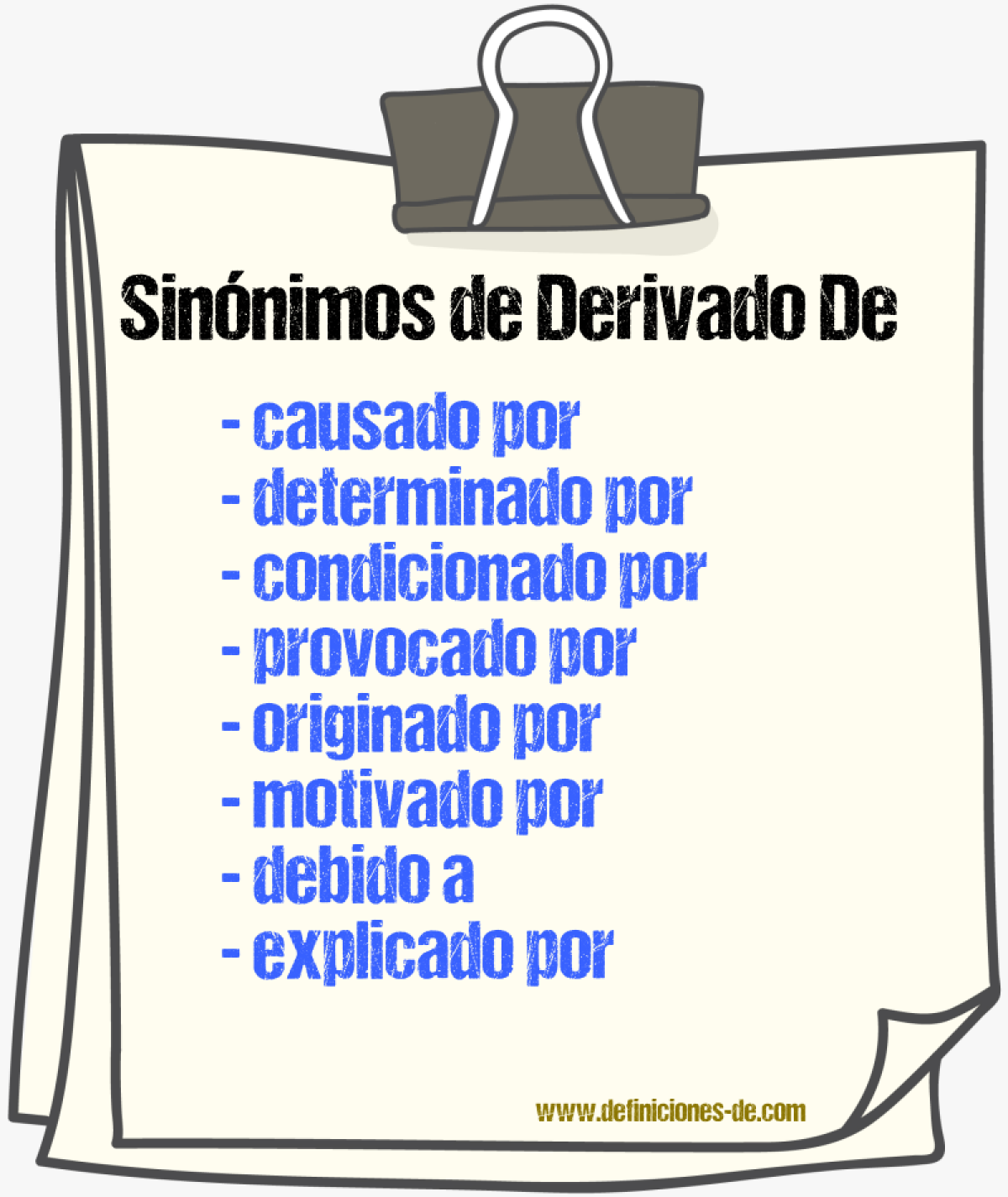 Sinónimos de derivado de