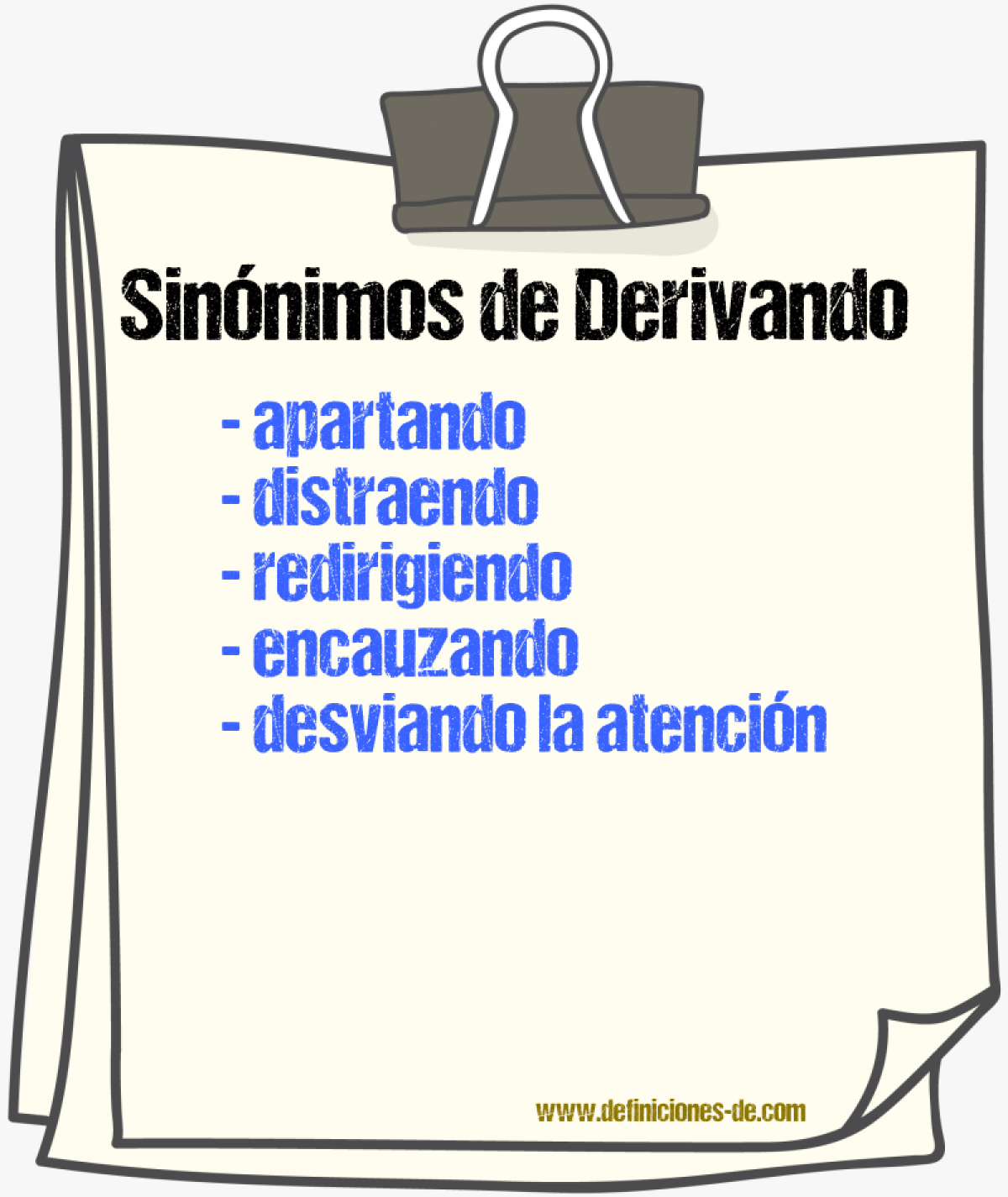 Sinónimos de derivando