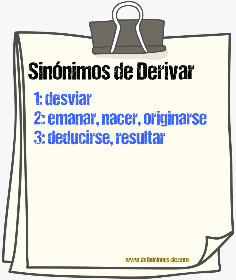 Sinnimos de derivar