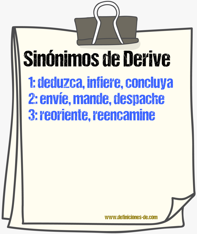 Sinónimos de derive
