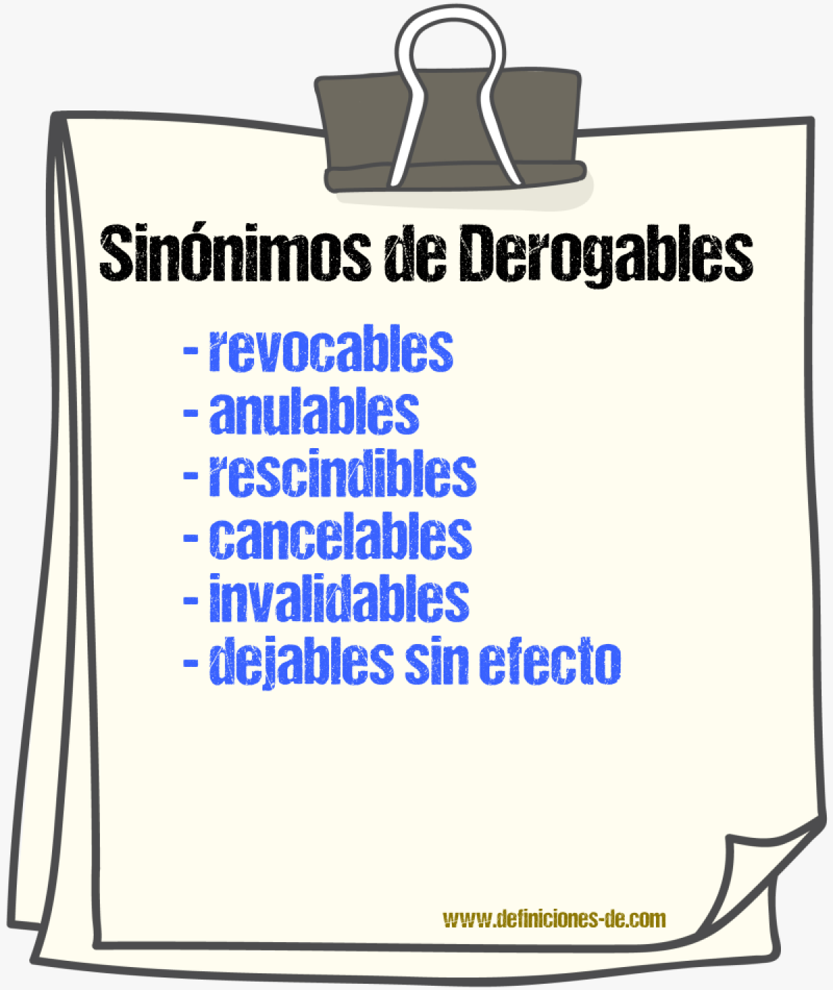 Sinónimos de derogables