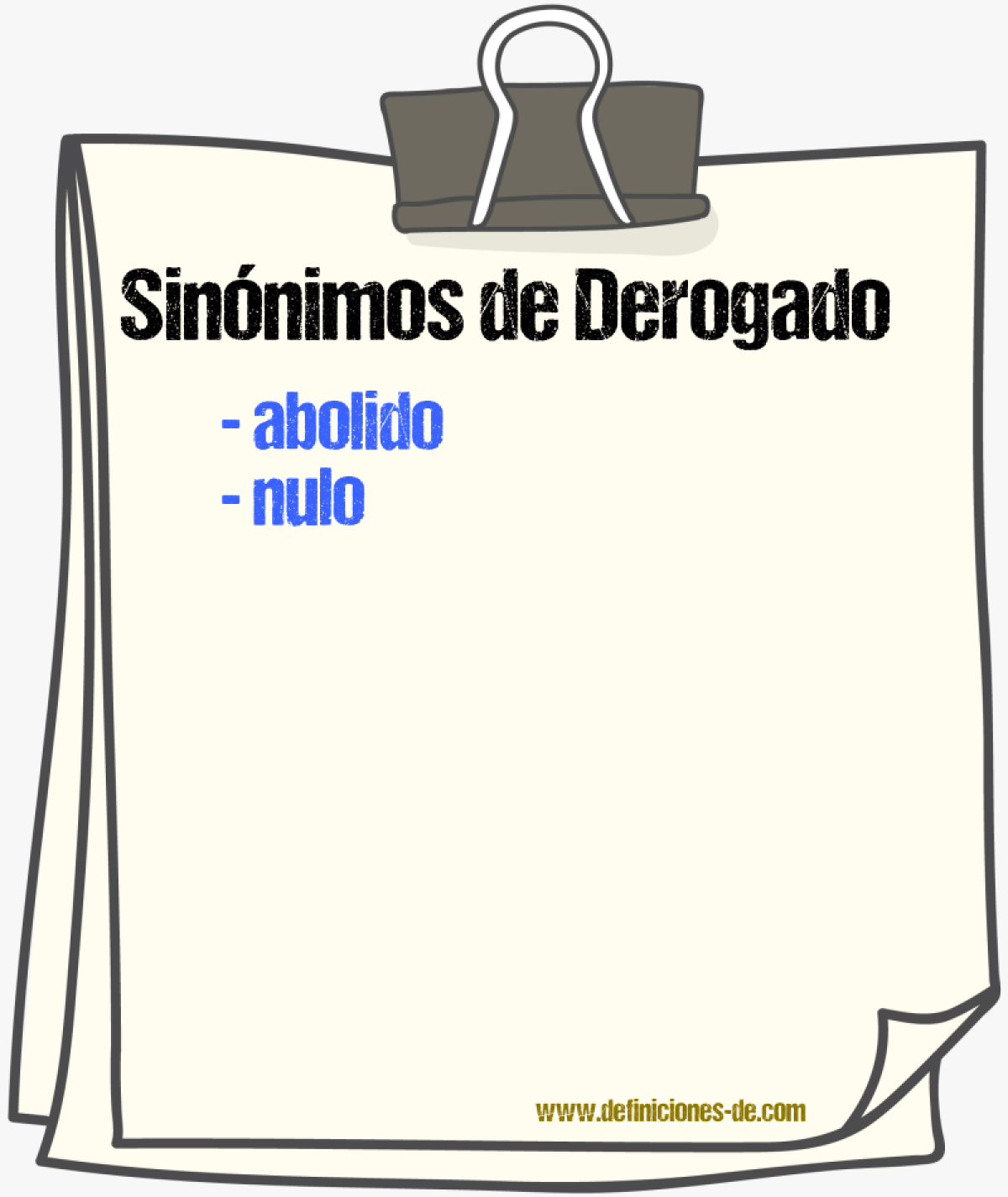 Sinnimos de derogado