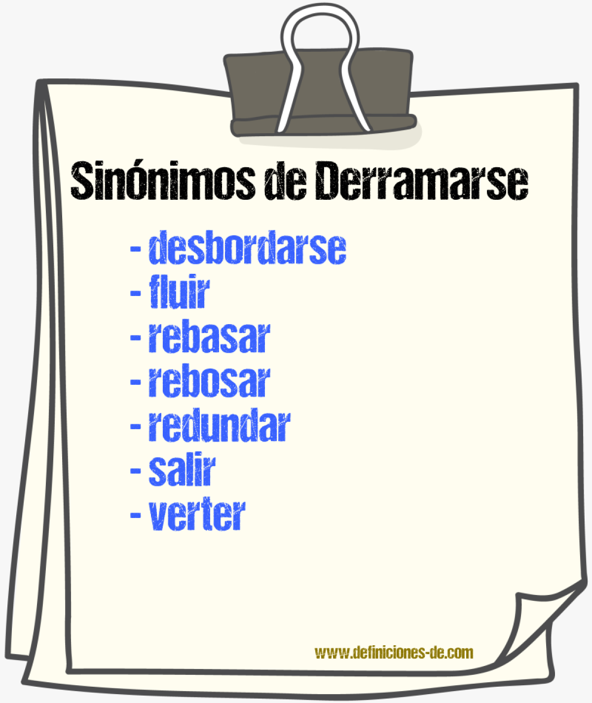 Sinnimos de derramarse