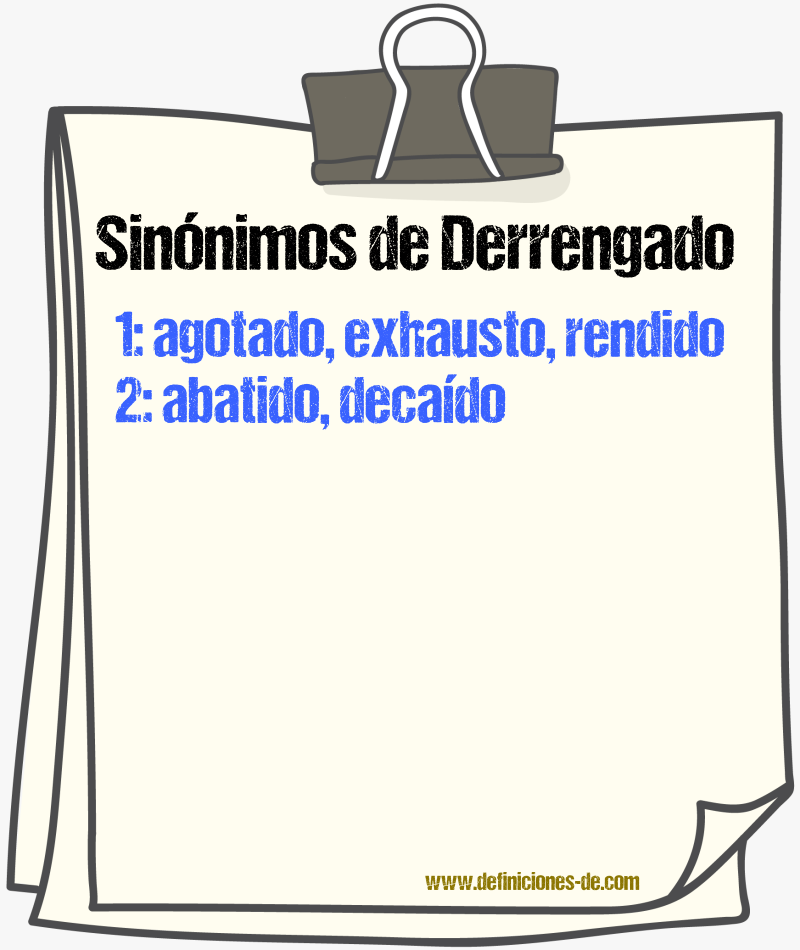 Sinónimos de derrengado