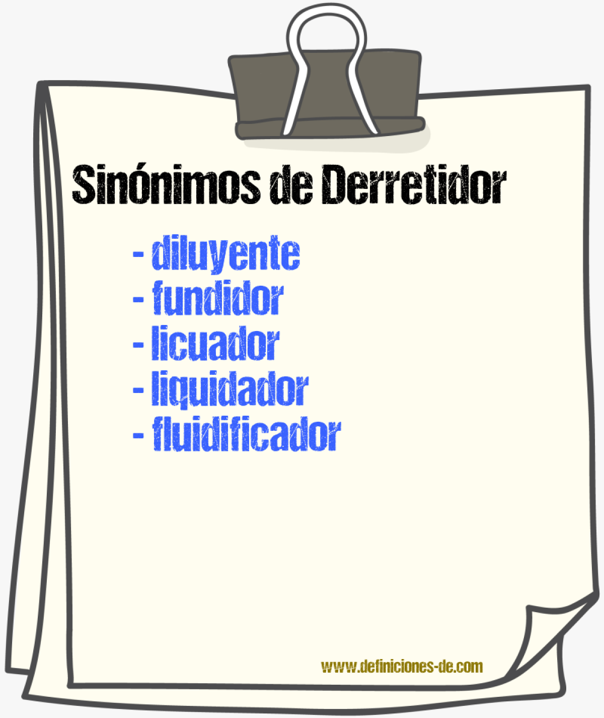 Sinnimos de derretidor