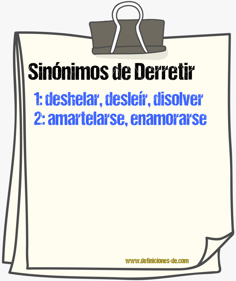 Sinnimos de derretir