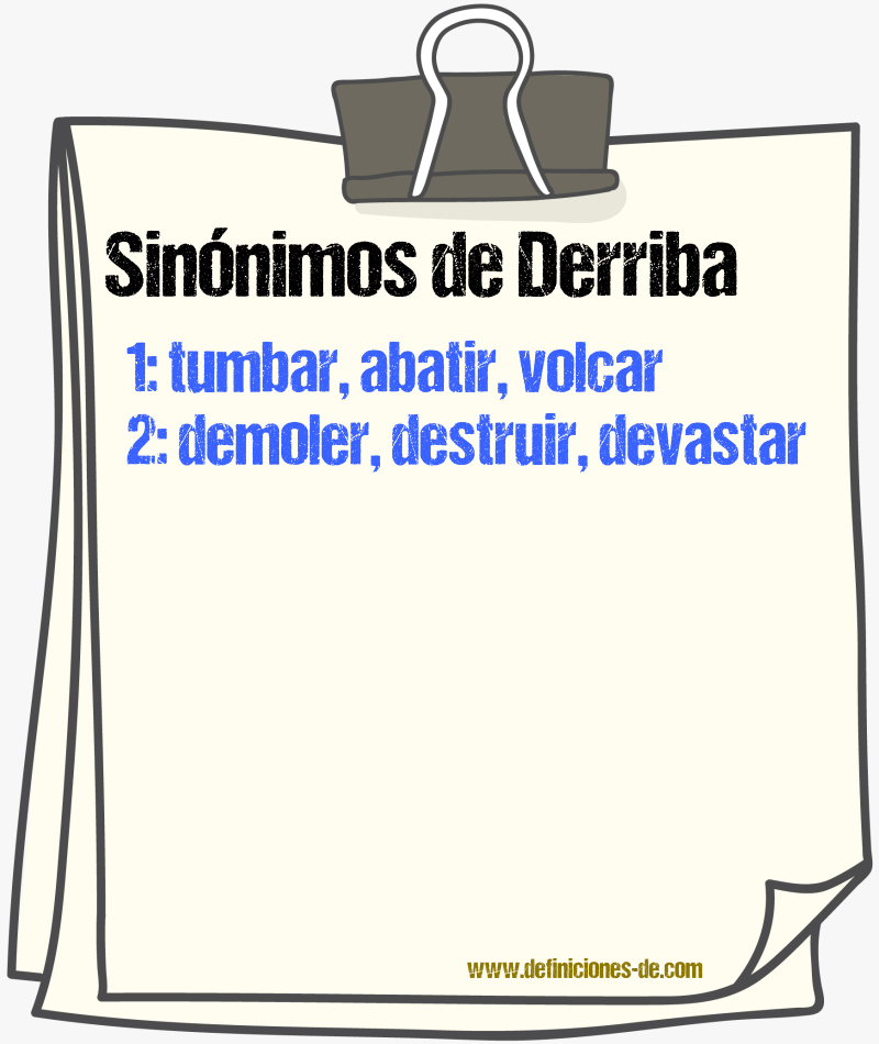 Sinónimos de derriba