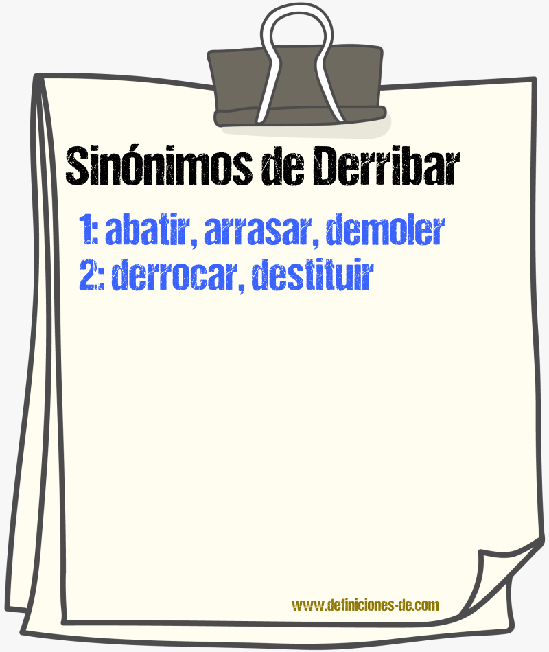 Sinnimos de derribar