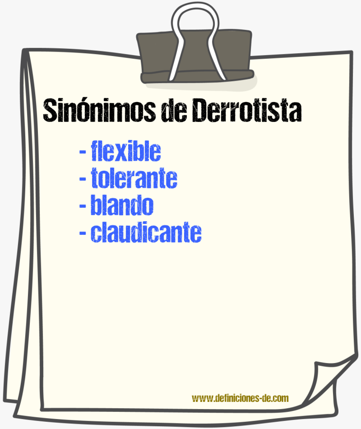 Sinnimos de derrotista