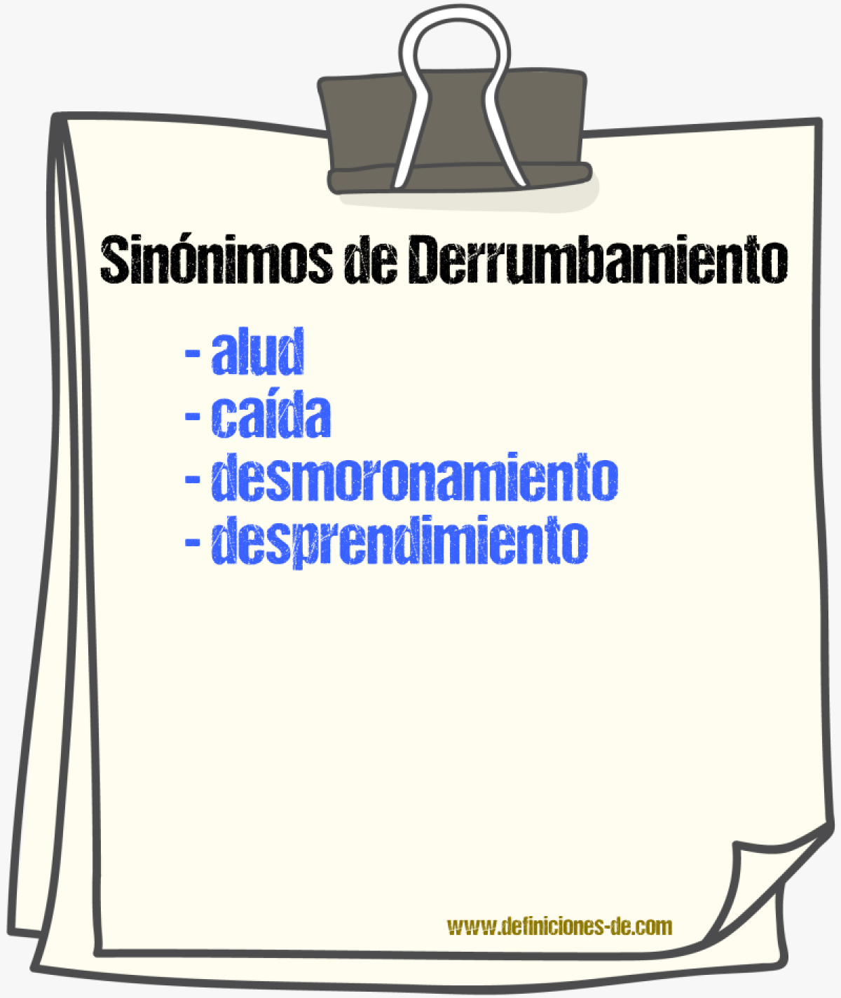 Sinnimos de derrumbamiento