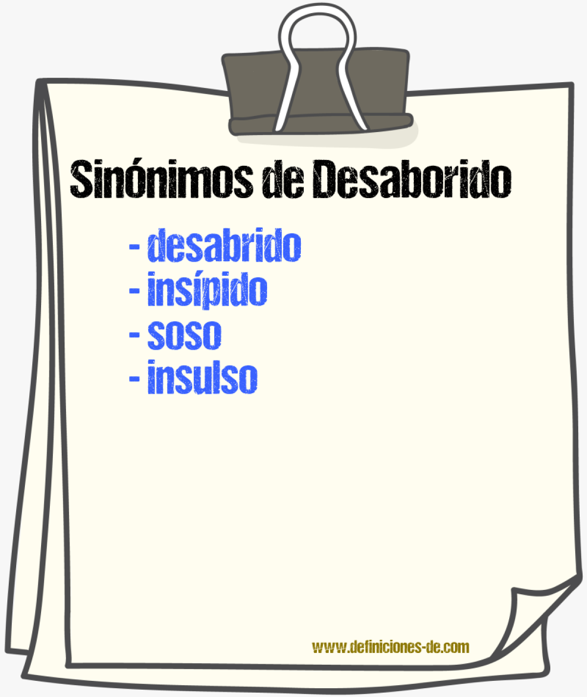 Sinnimos de desaborido