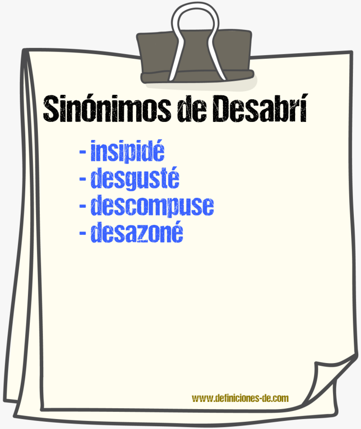 Sinónimos de desabrí