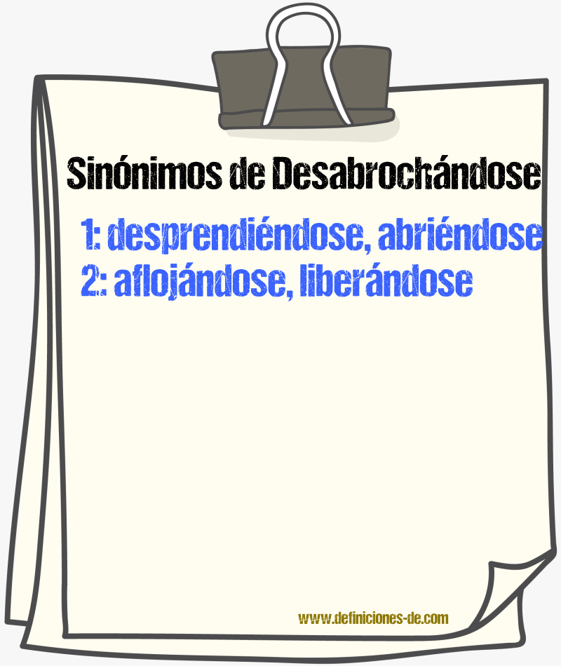 Sinónimos de desabrochándose