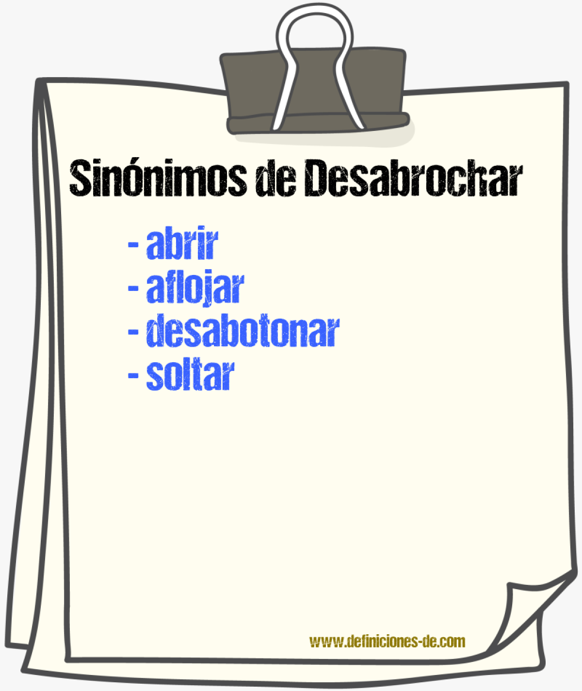 Sinnimos de desabrochar