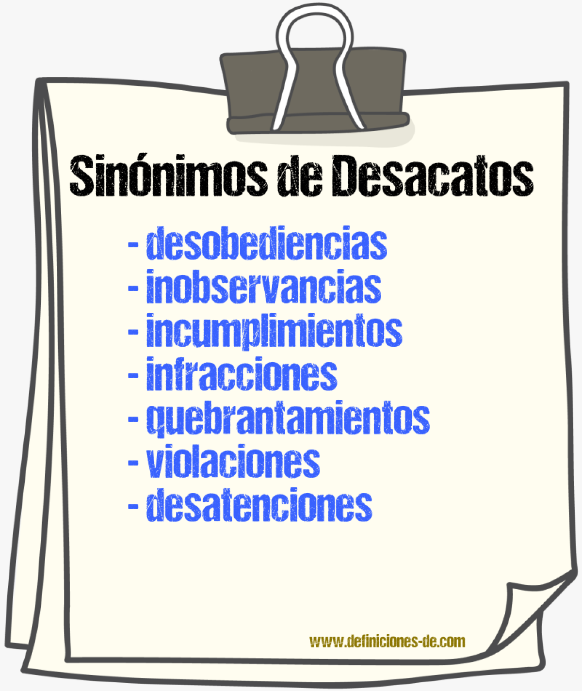 Sinónimos de desacatos