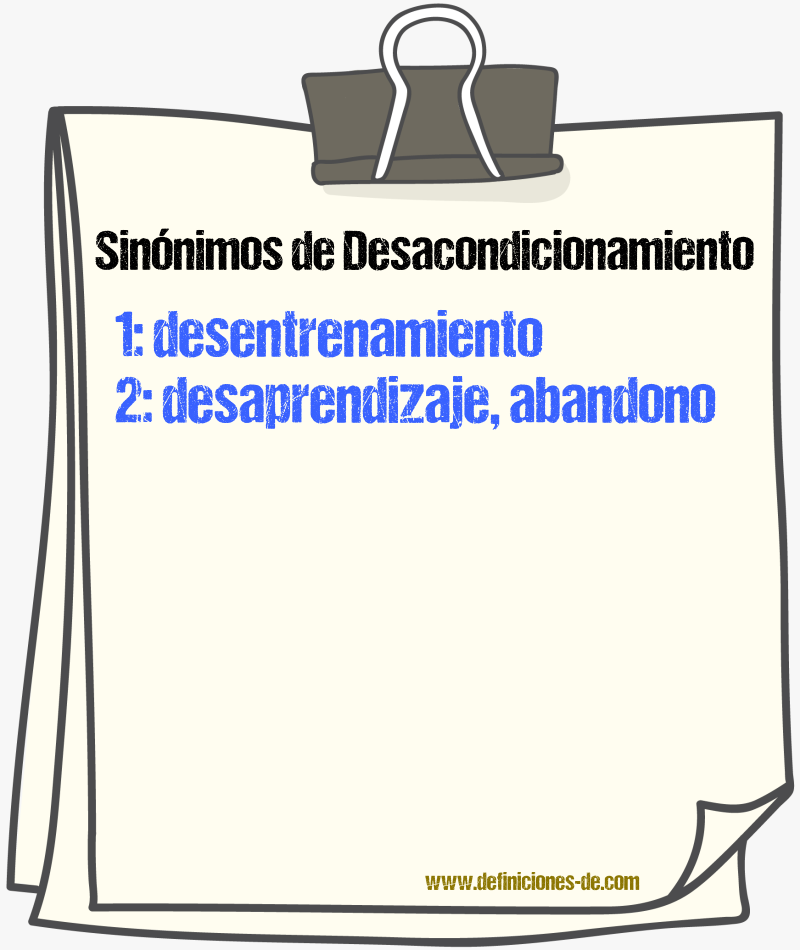 Sinónimos de desacondicionamiento