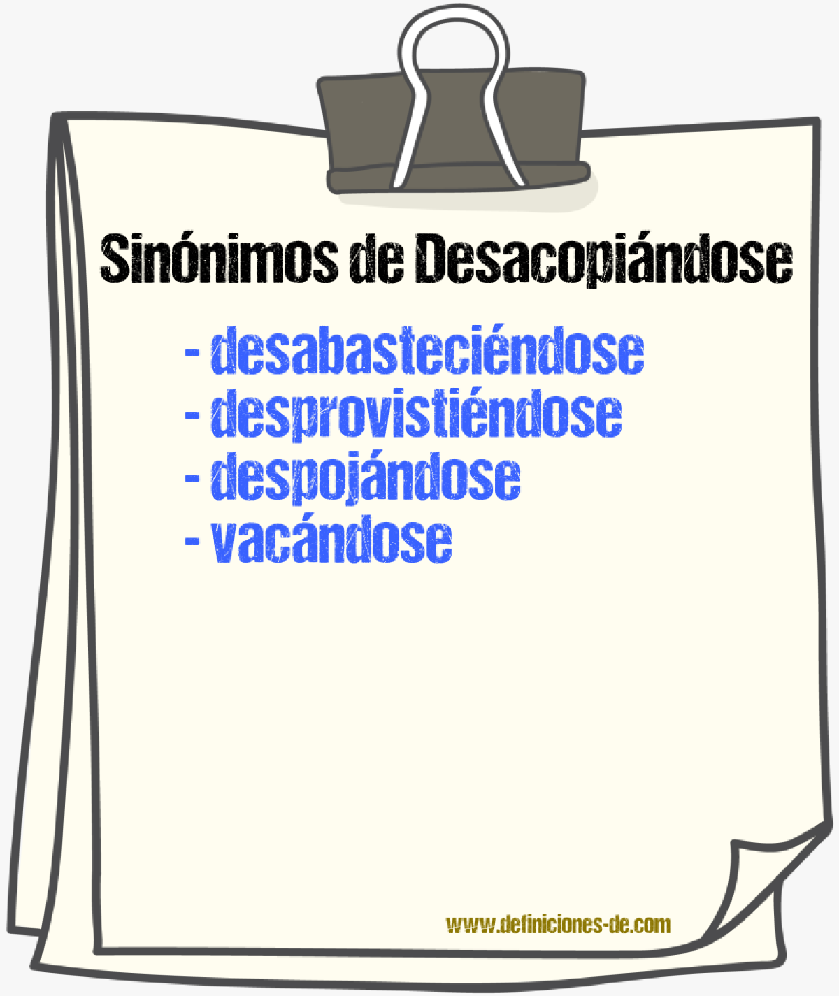 Sinónimos de desacopiándose
