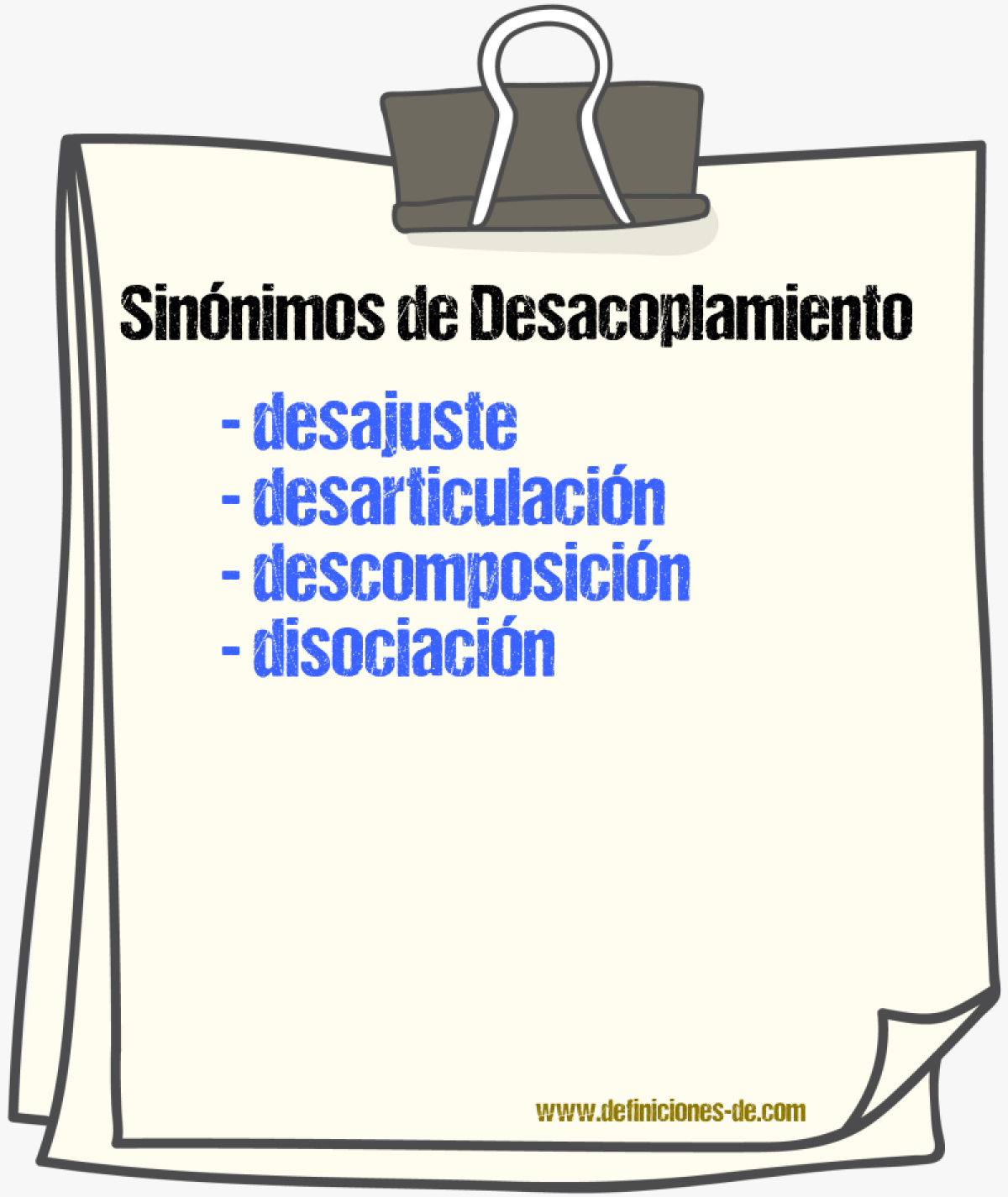 Sinnimos de desacoplamiento