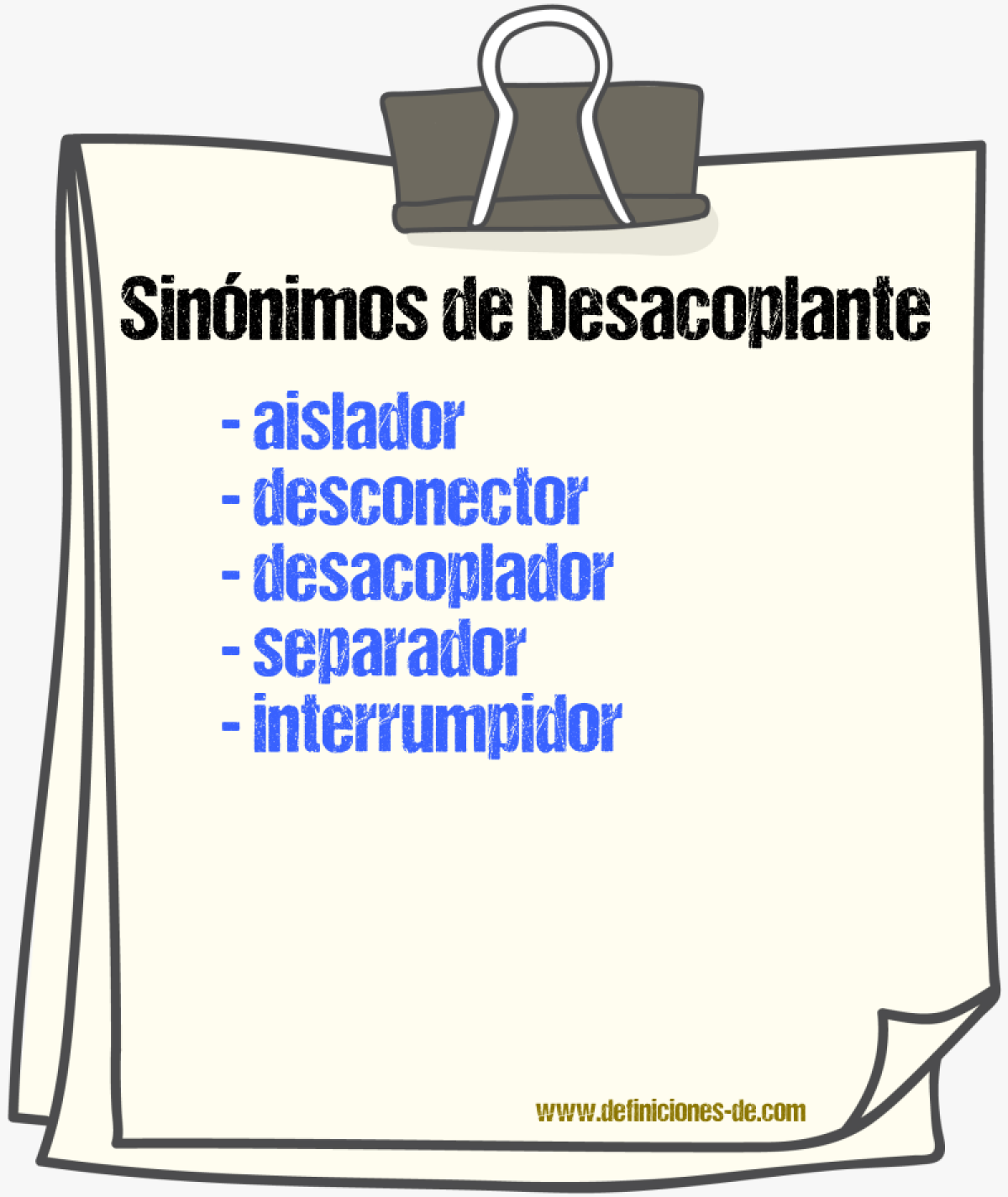 Sinónimos de desacoplante