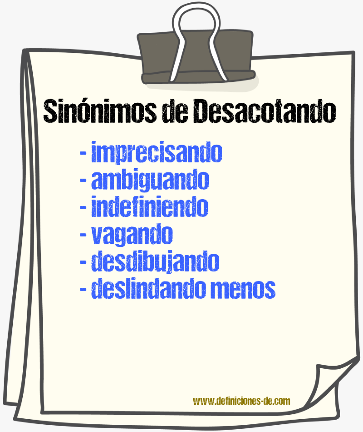 Sinónimos de desacotando