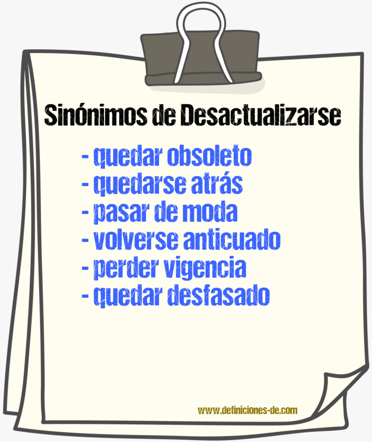 Sinónimos de desactualizarse