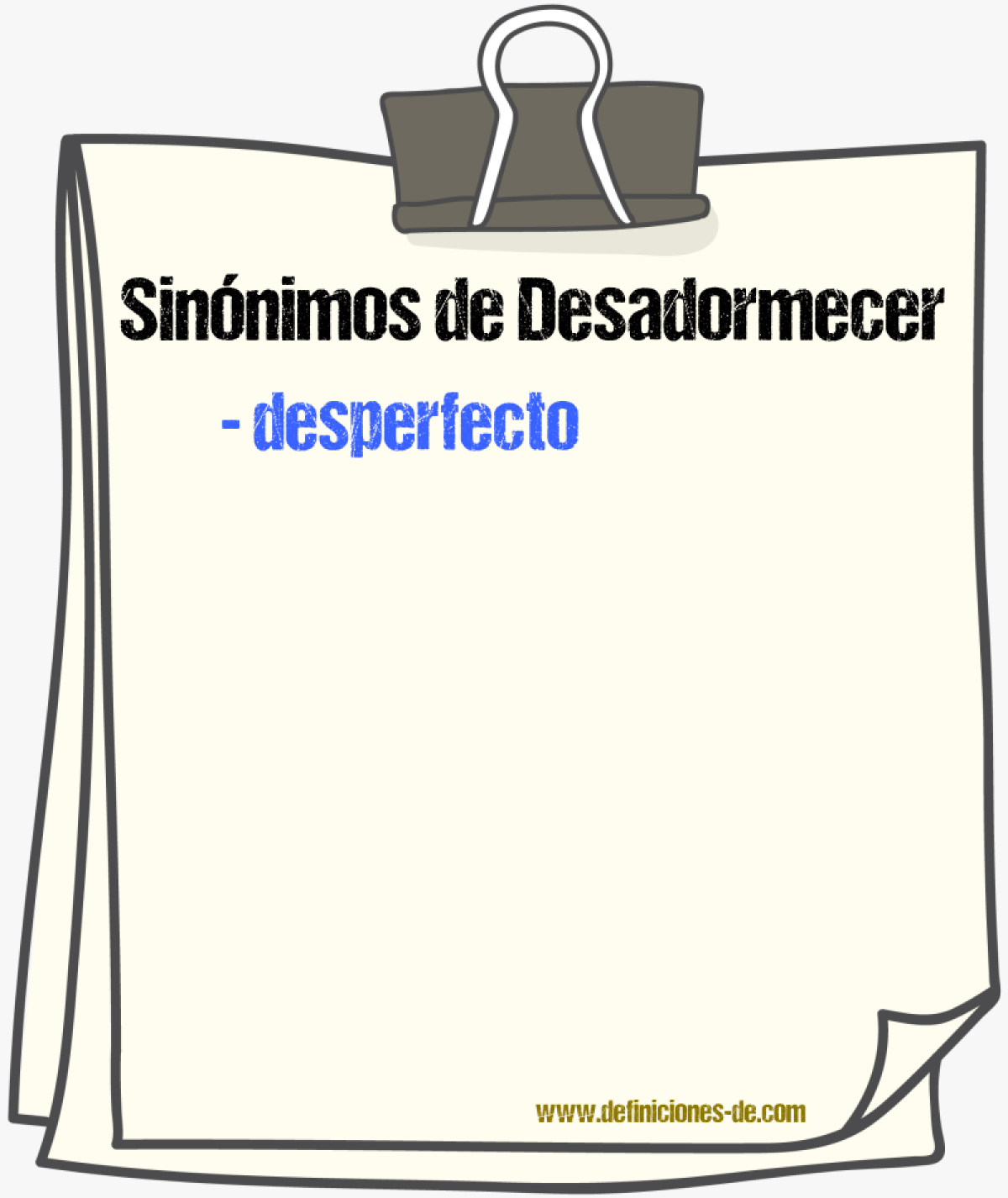 Sinnimos de desadormecer