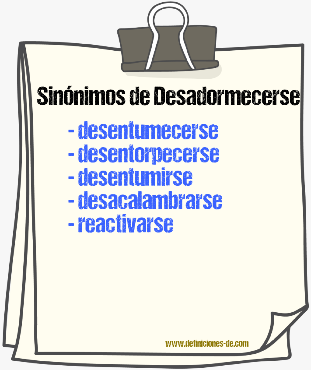 Sinónimos de desadormecerse