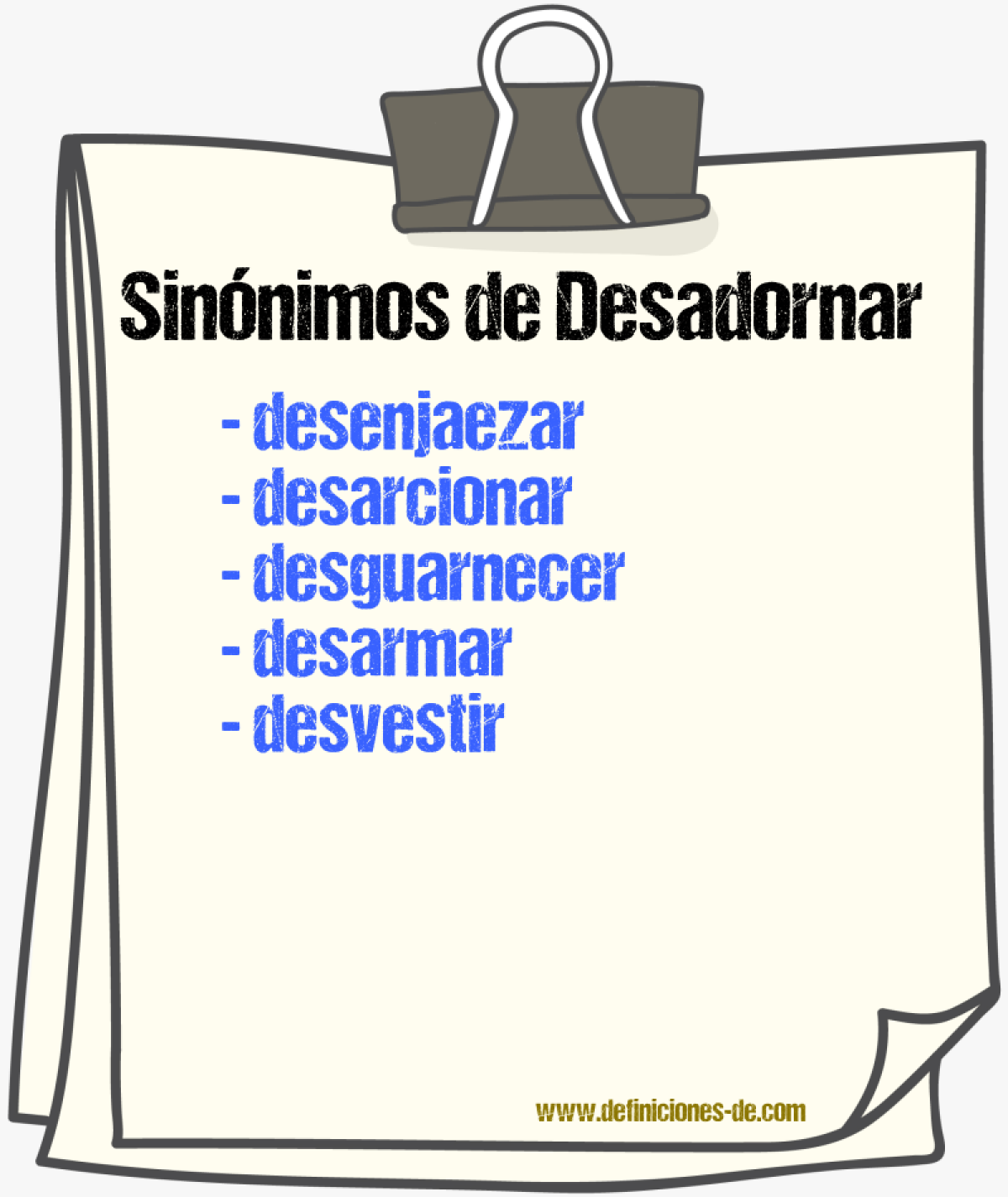 Sinónimos de desadornar