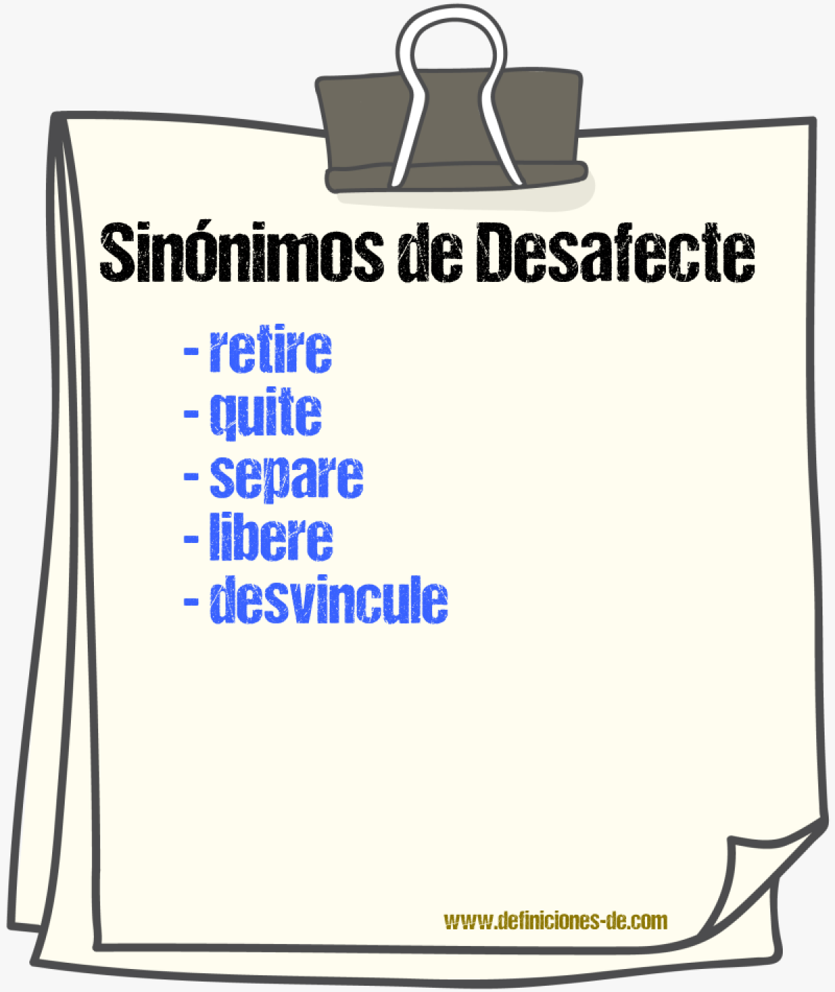 Sinónimos de desafecte