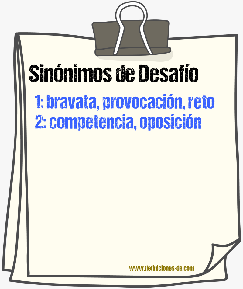 Sinnimos de desafo