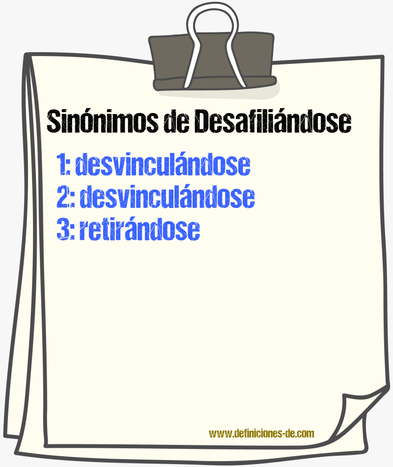 Sinónimos de desafiliándose