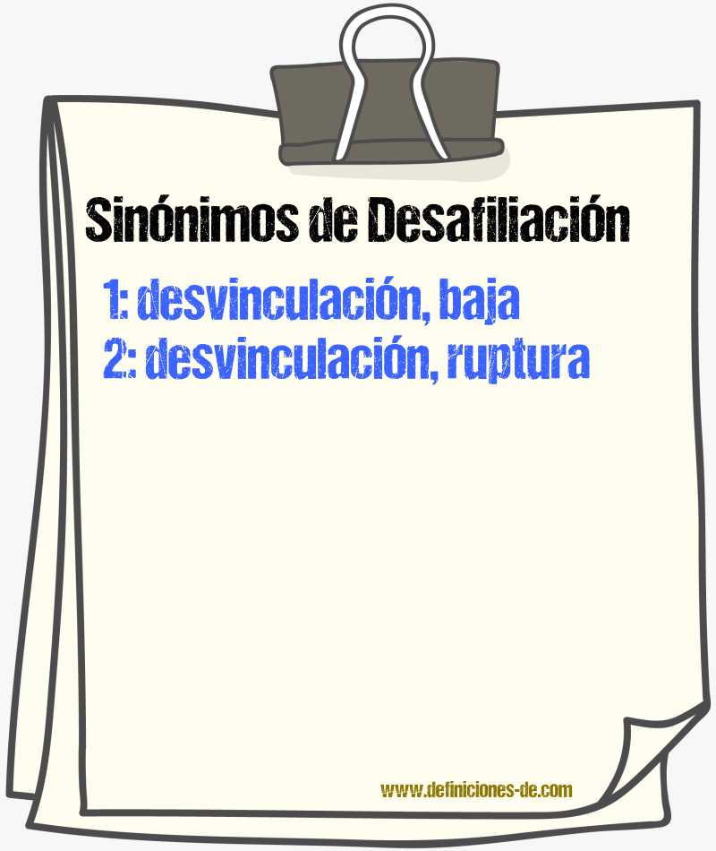 Sinónimos de desafiliación