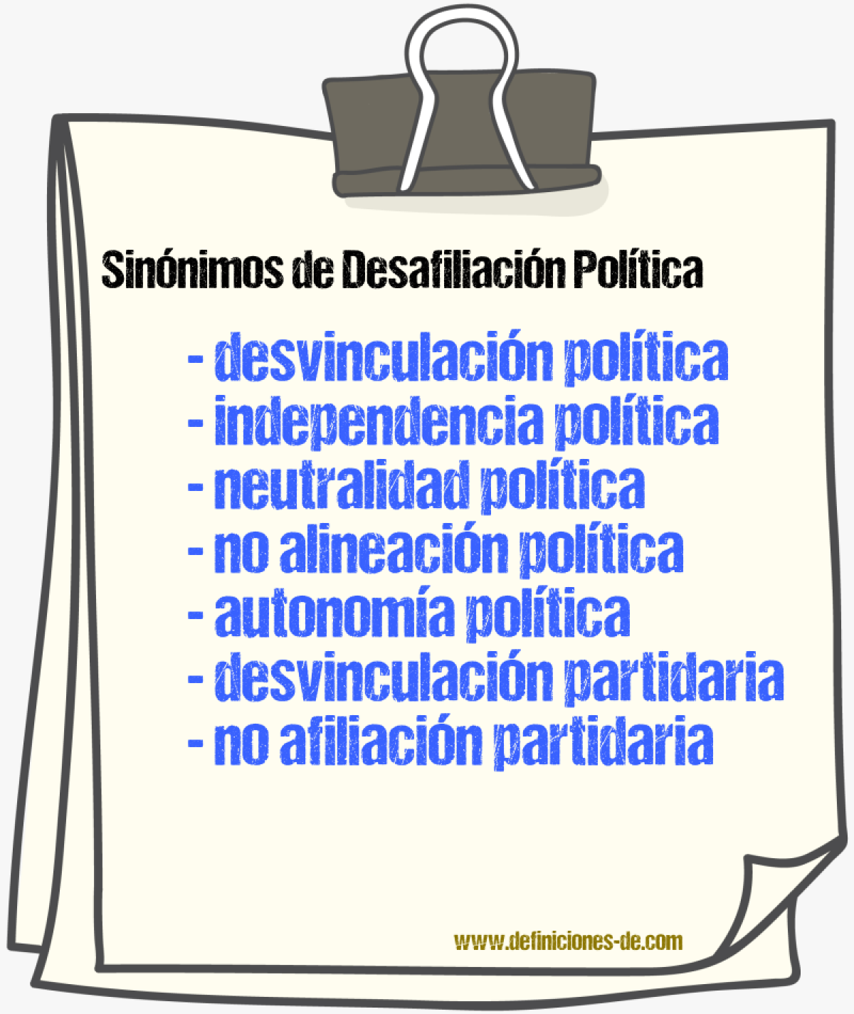 Sinónimos de desafiliación política