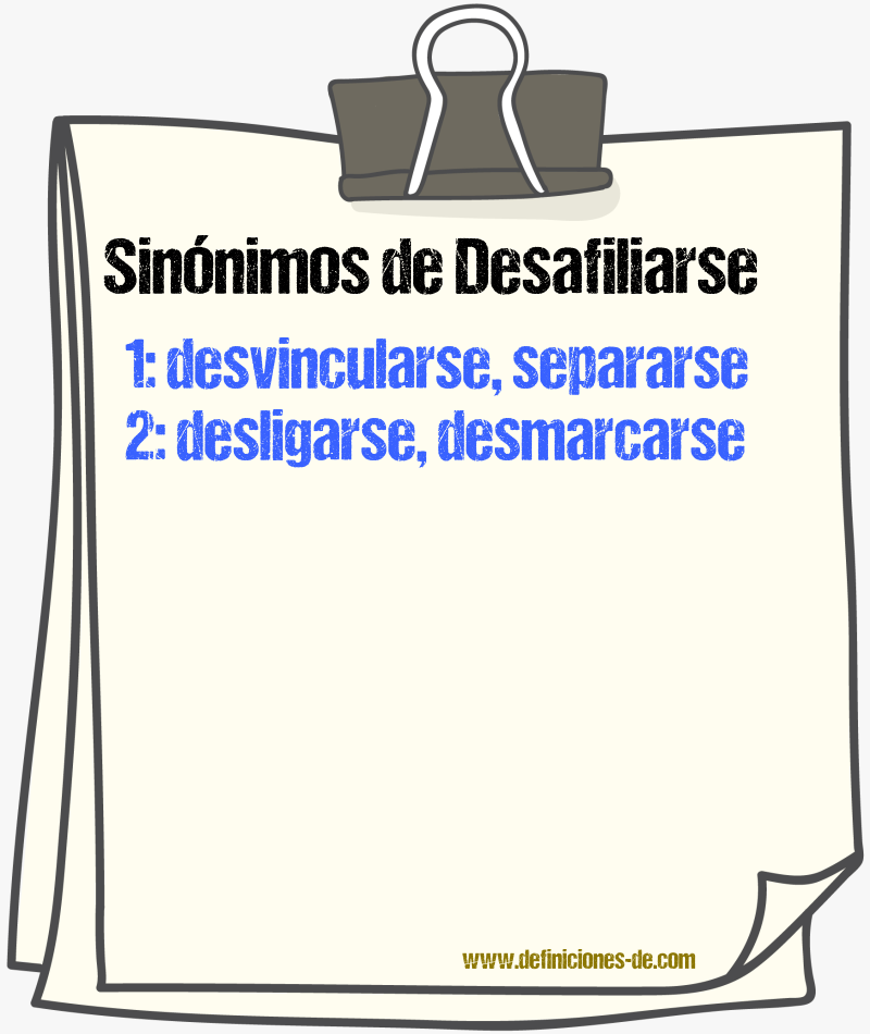 Sinónimos de desafiliarse