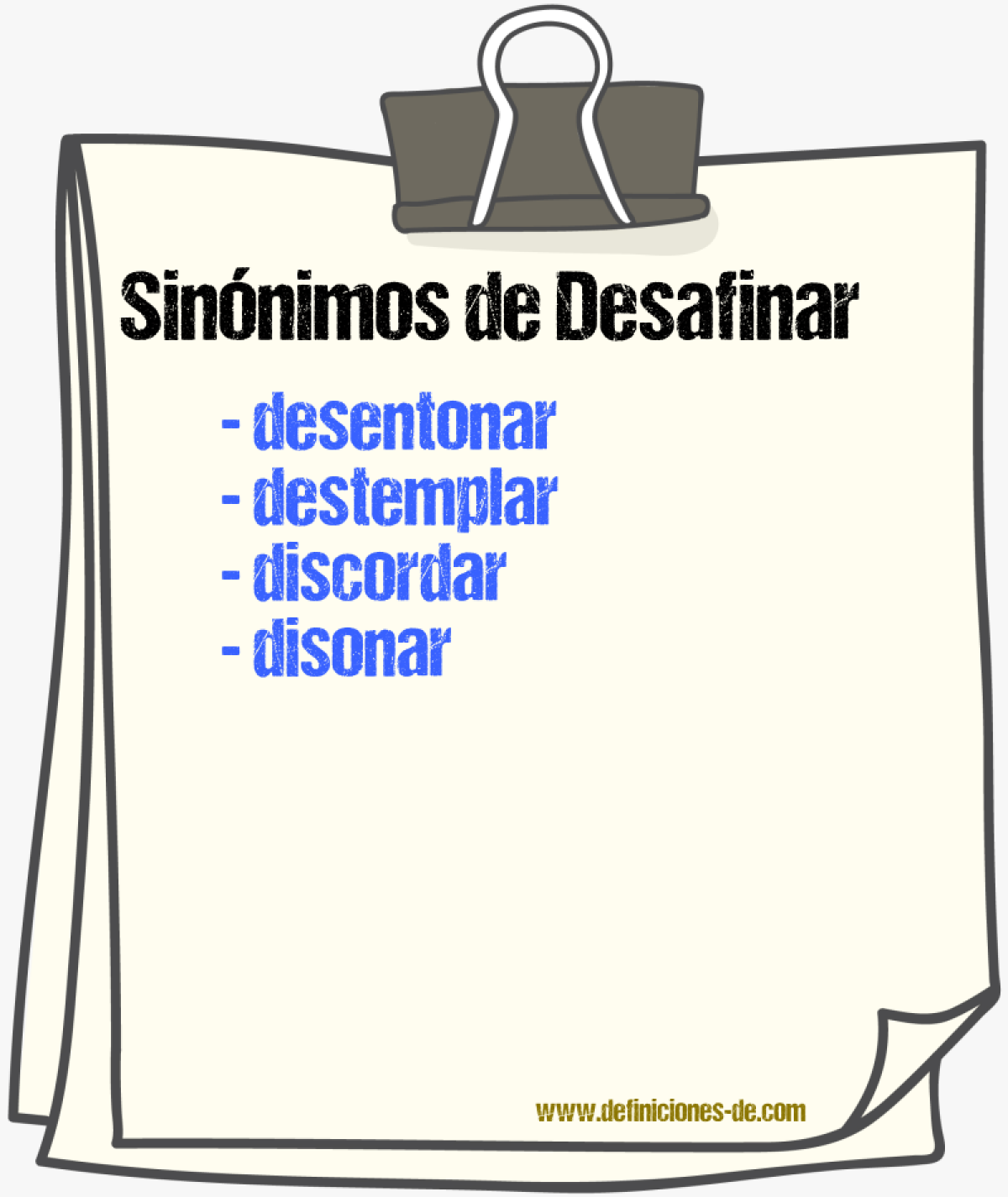 Sinnimos de desafinar