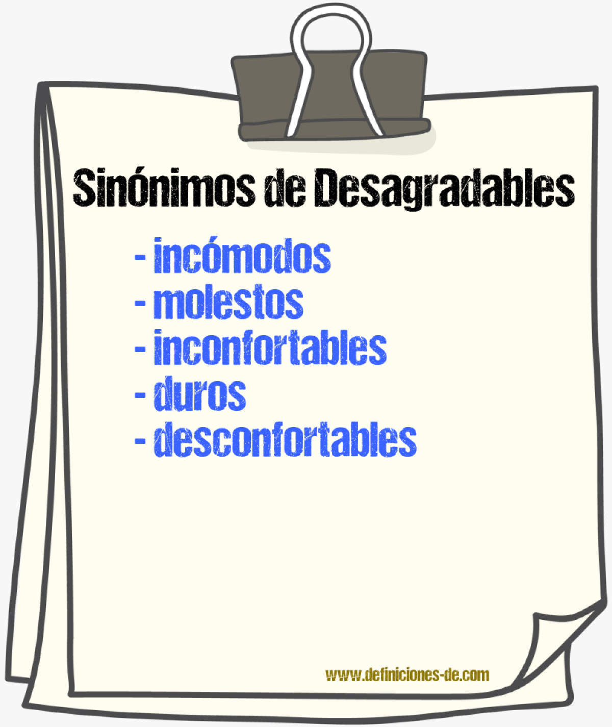 Sinónimos de desagradables
