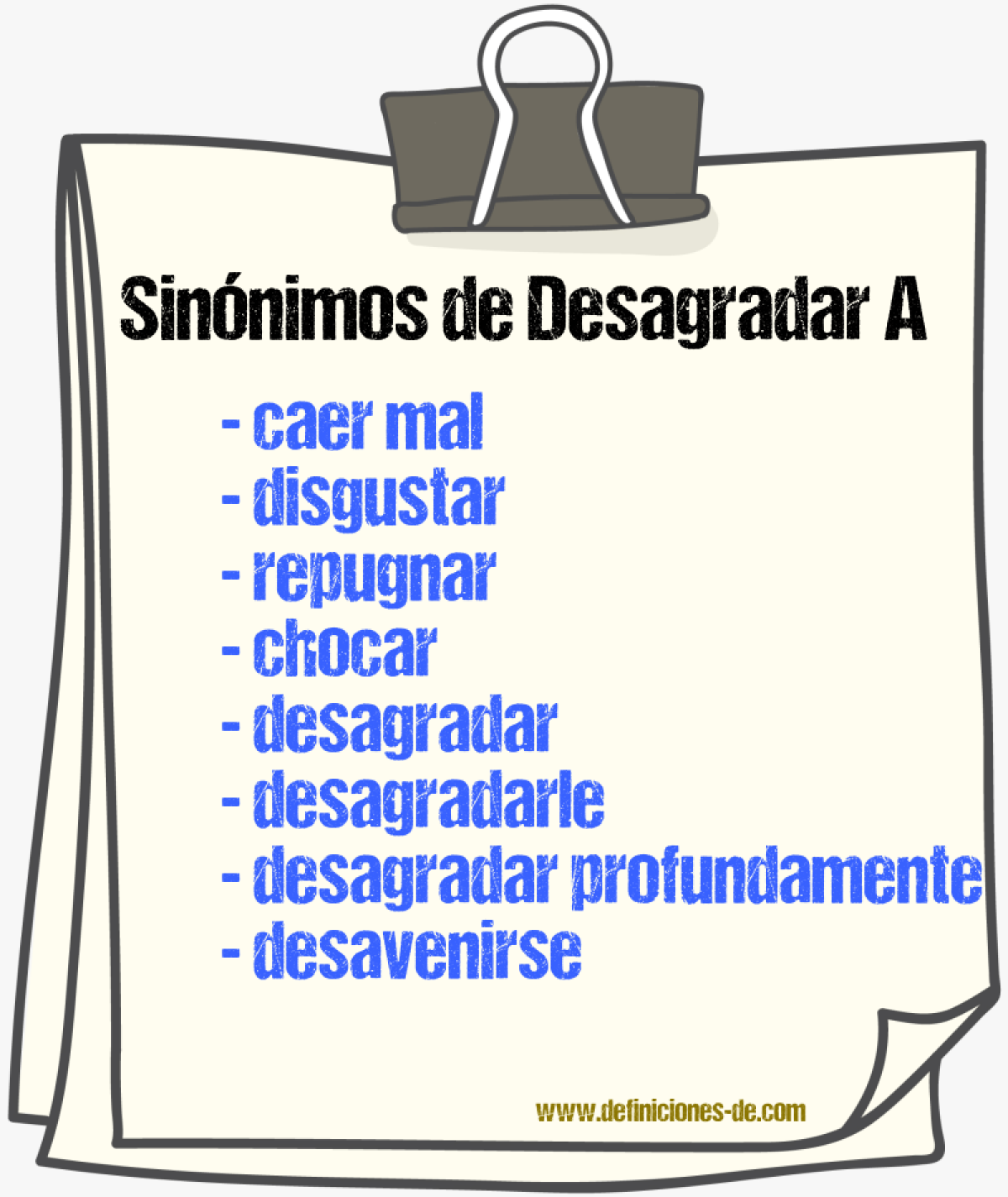Sinónimos de desagradar a