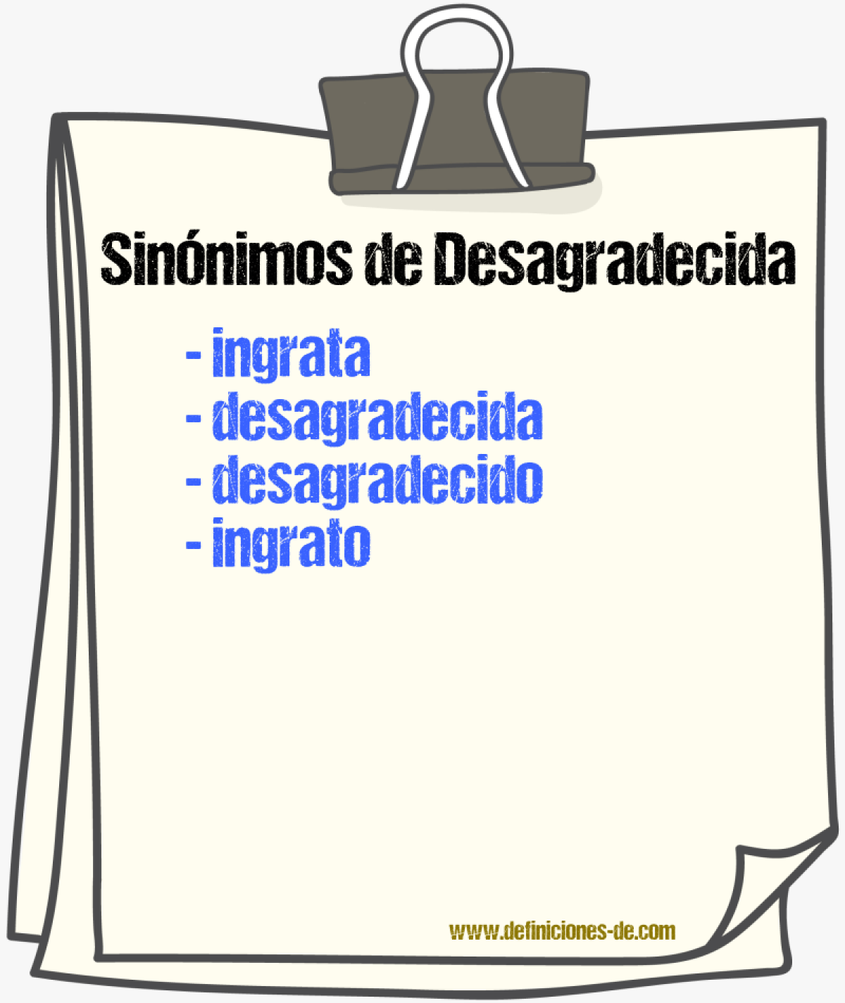 Sinónimos de desagradecida