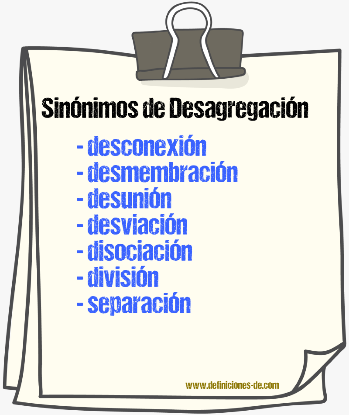 Sinnimos de desagregacin