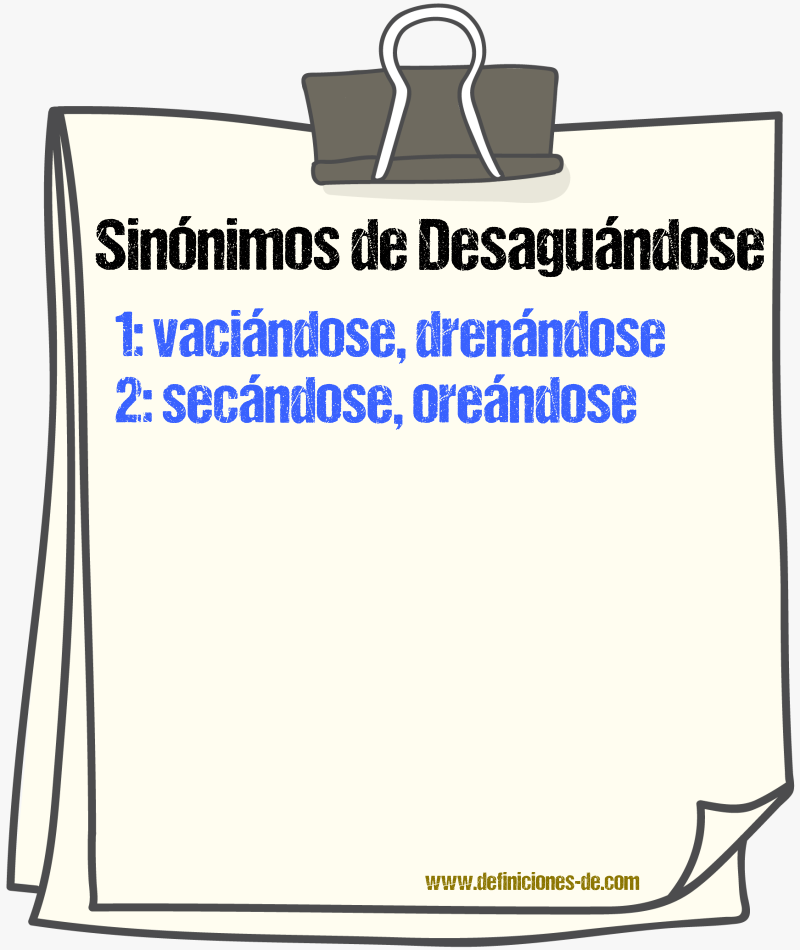 Sinónimos de desaguándose