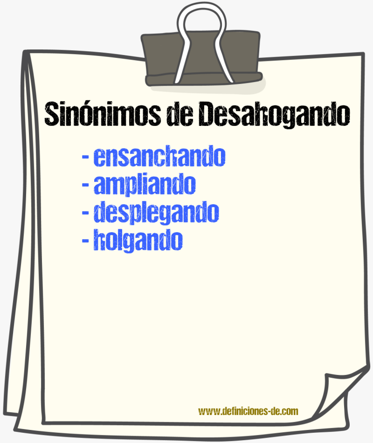 Sinónimos de desahogando