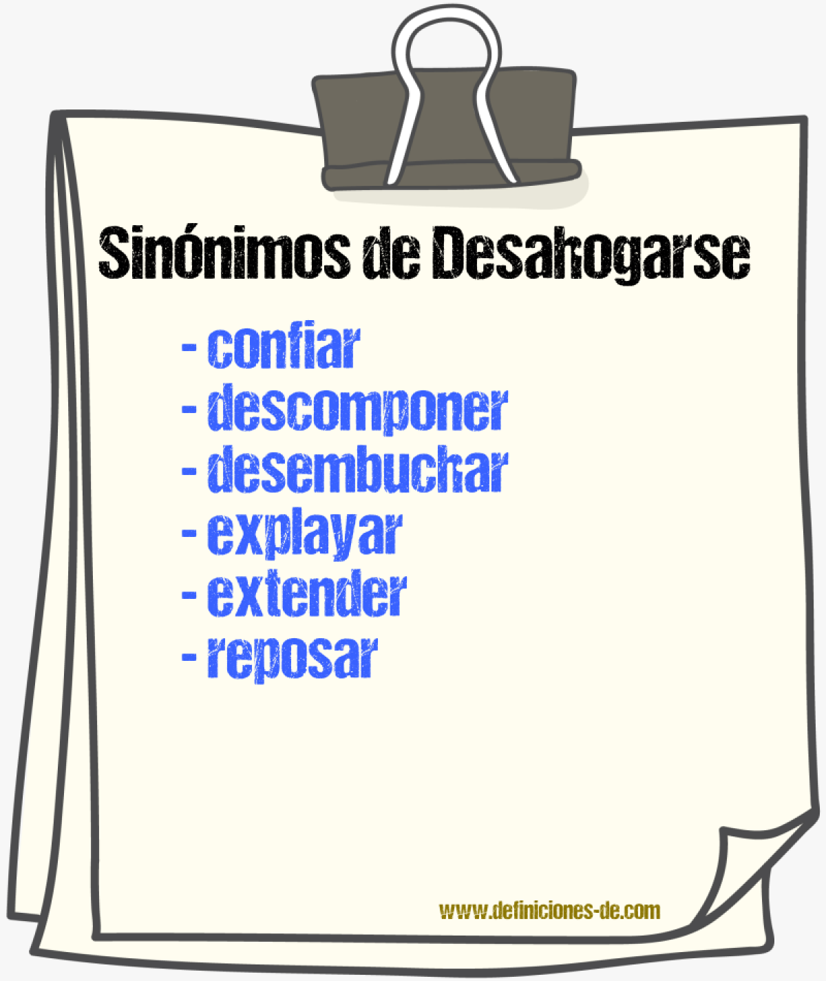 Sinnimos de desahogarse